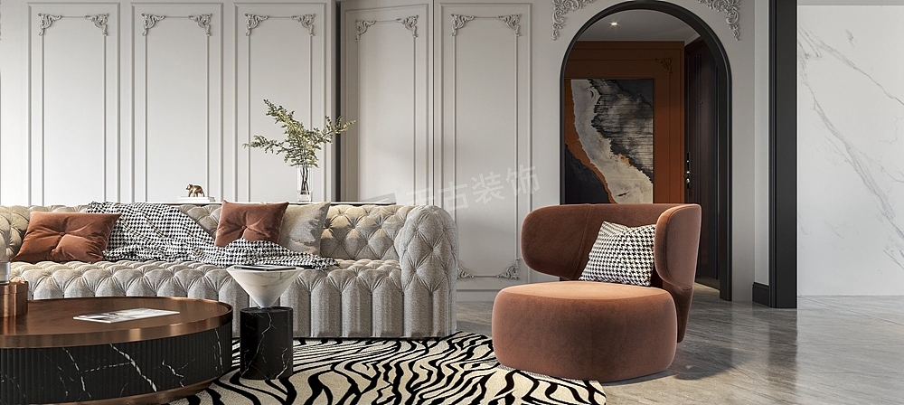 龙湖舜山府装修,大平层现代法式风格设计