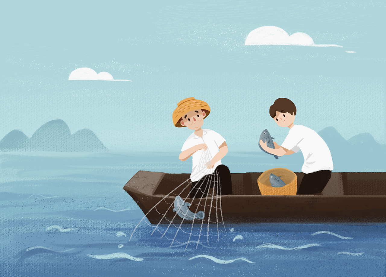 深海产品 渔业包装插画