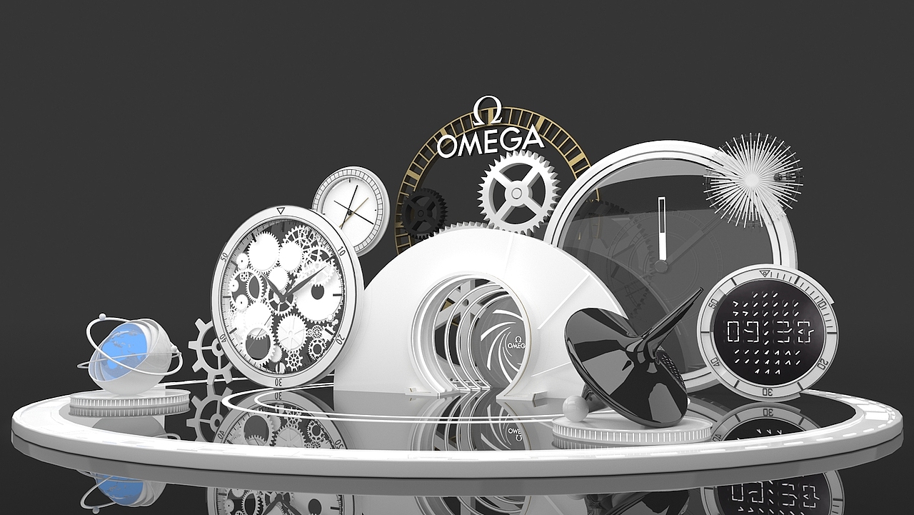 Omega手表机场展示