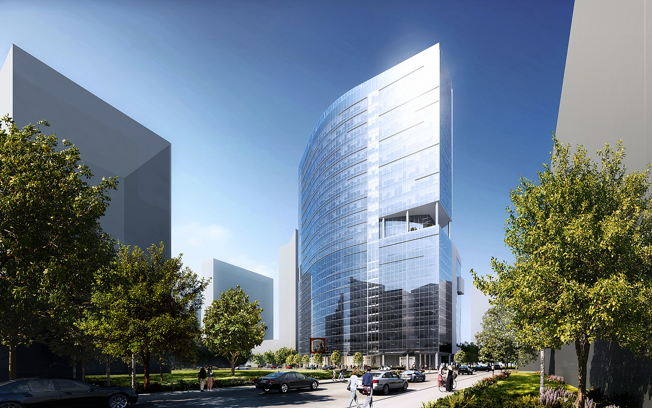 室外建筑——办公写字楼商场外立面透视合集