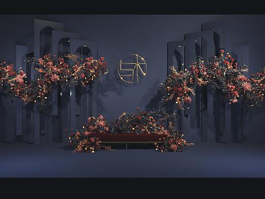 3d婚礼效果图 花艺