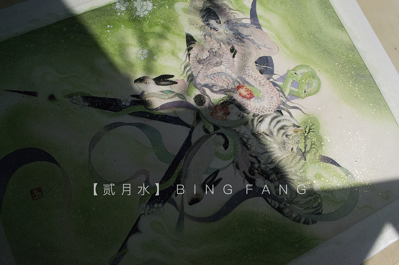 龙年贺图，纸鸢起飞吧～（图ZMzYxNjQ5NjY4） - 绘画 - 站酷设计师贰月水原创素材 - 站酷ZCOOL