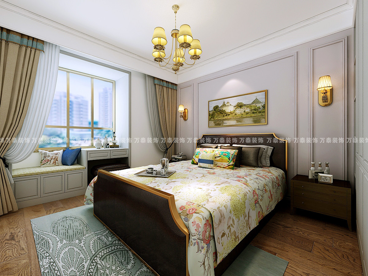 济南华润紫云府165平方美式风格装修效果图