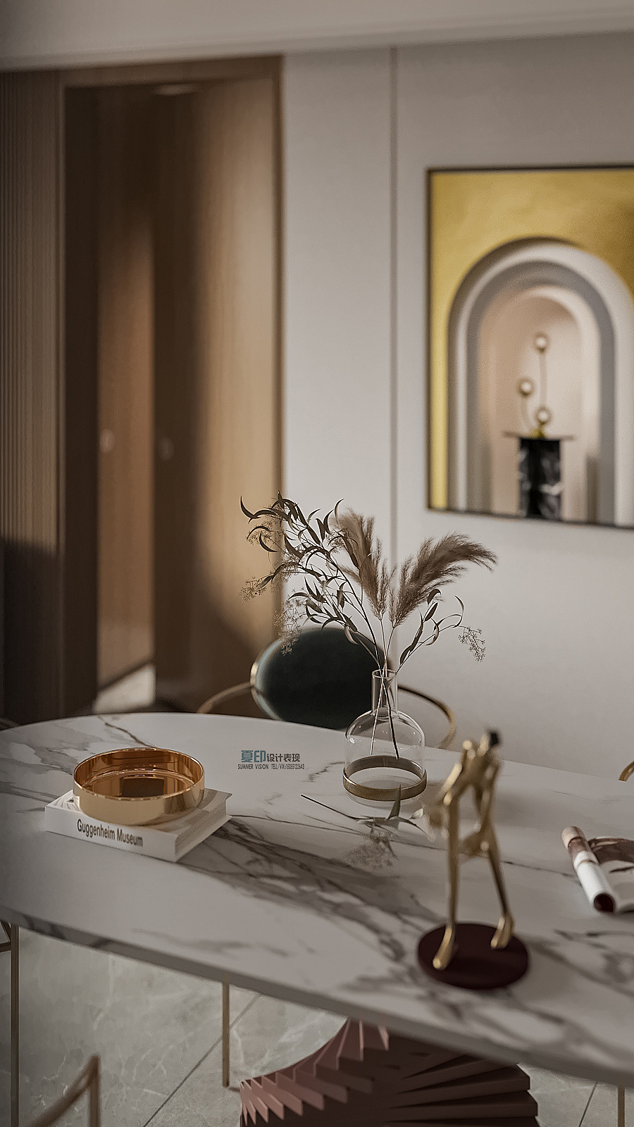 夏印设计表现//欧式客餐厅+新中式茶室