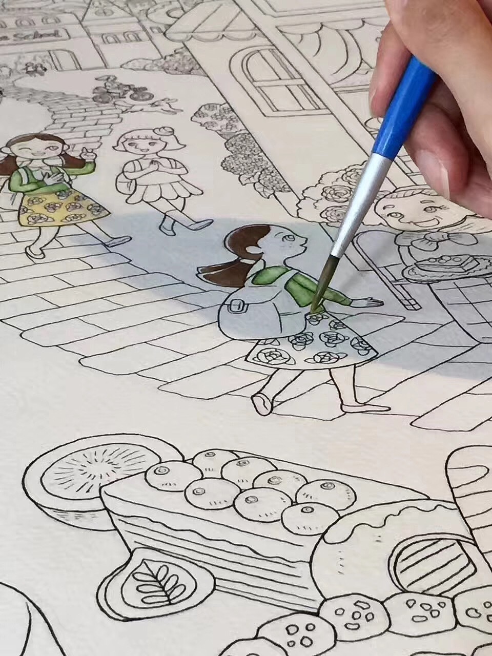 商业插画 无声的cake IP设定及故事墙画创作