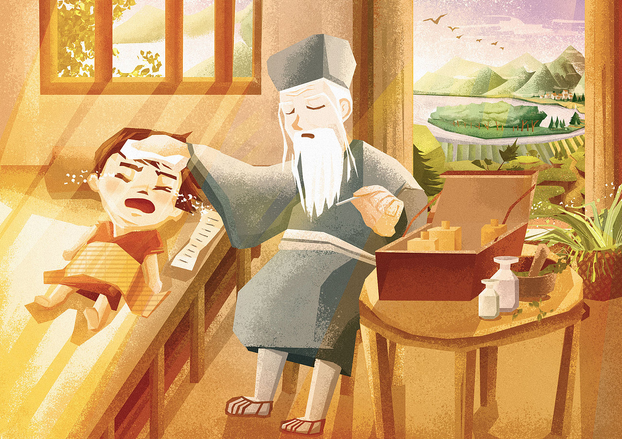 理疗馆插画系列（图ZMTM3MzMwODAw） - 商业插画 - 站酷设计师梅梅梅先生原创素材 - 站酷ZCOOL