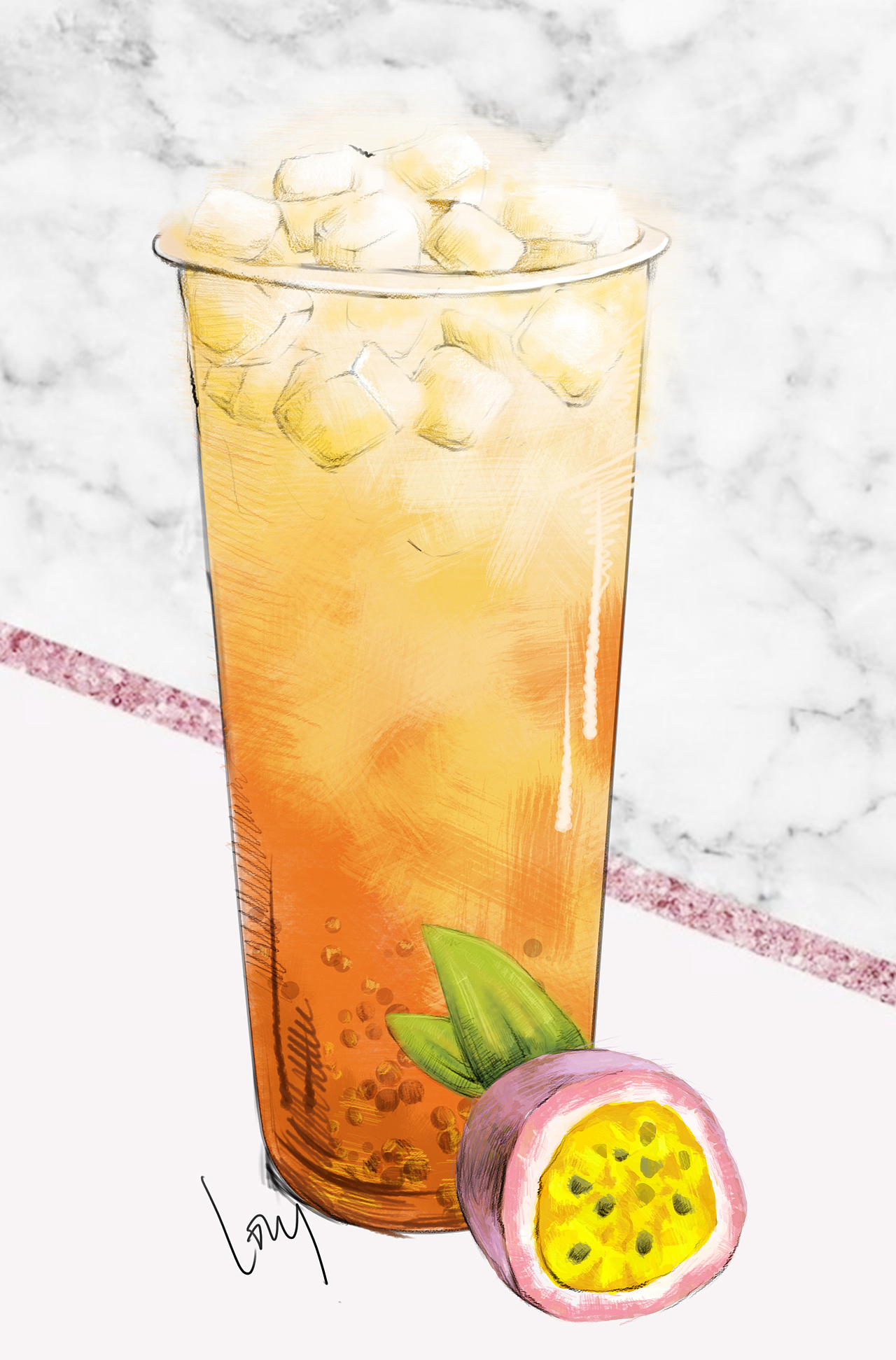 奶茶插画手绘