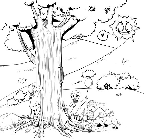 幼儿园背景墙(线稿)