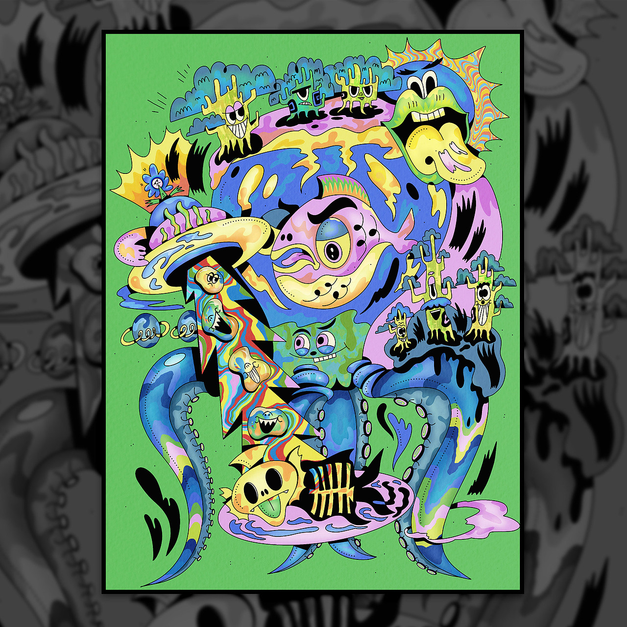 后迷墙时代系列插画（图ZMjE3NjQ2OTE2） - 新锐潮流插画 - 站酷设计师昭元蛋白原创素材 - 站酷ZCOOL