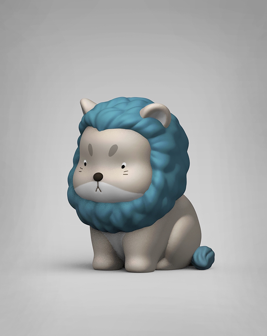 自学ZB，终于把我的小狮子变成立体的啦～