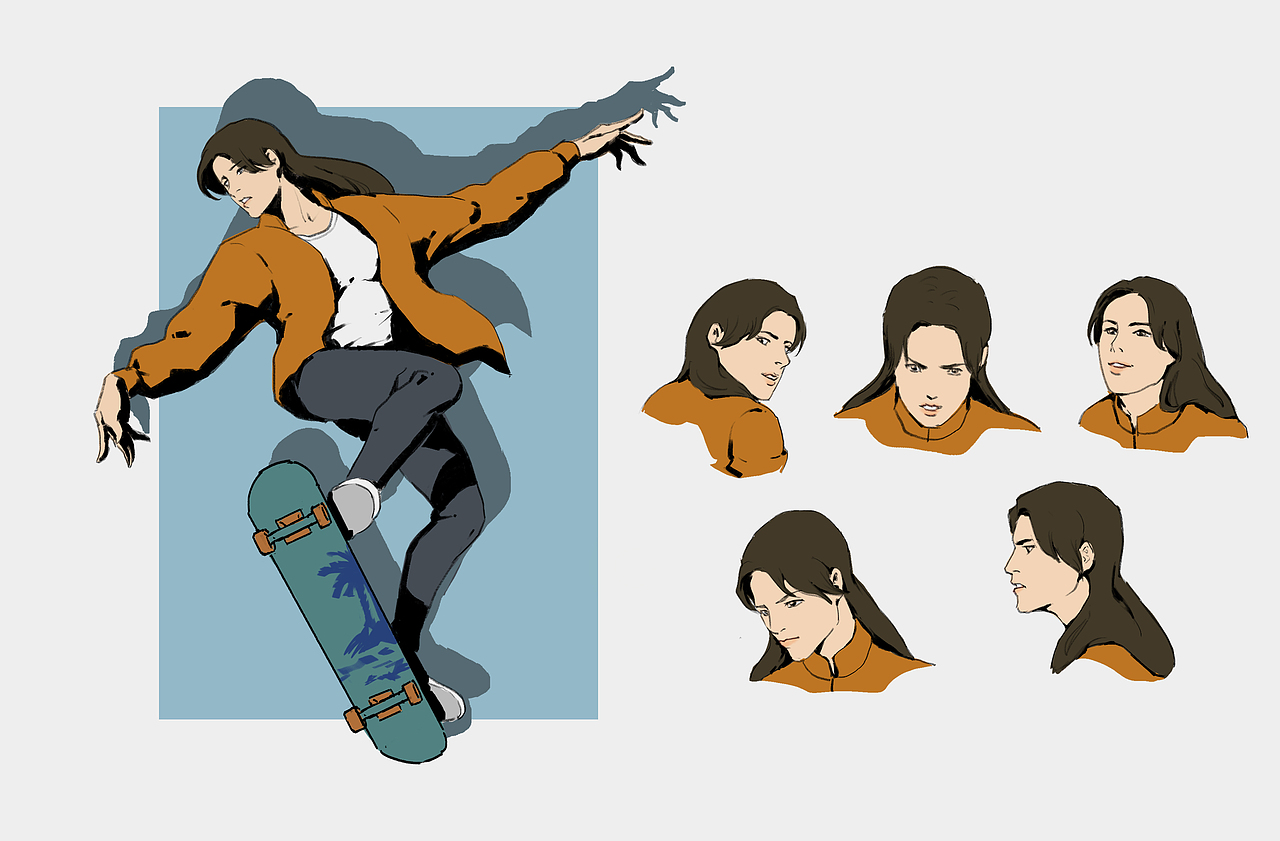 一套关于滑板的设定（图ZMTI3ODI2NTcy） - 创作习作 - 站酷设计师Greengreen7原创素材 - 站酷ZCOOL