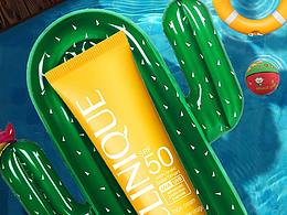 防晒霜合成海报