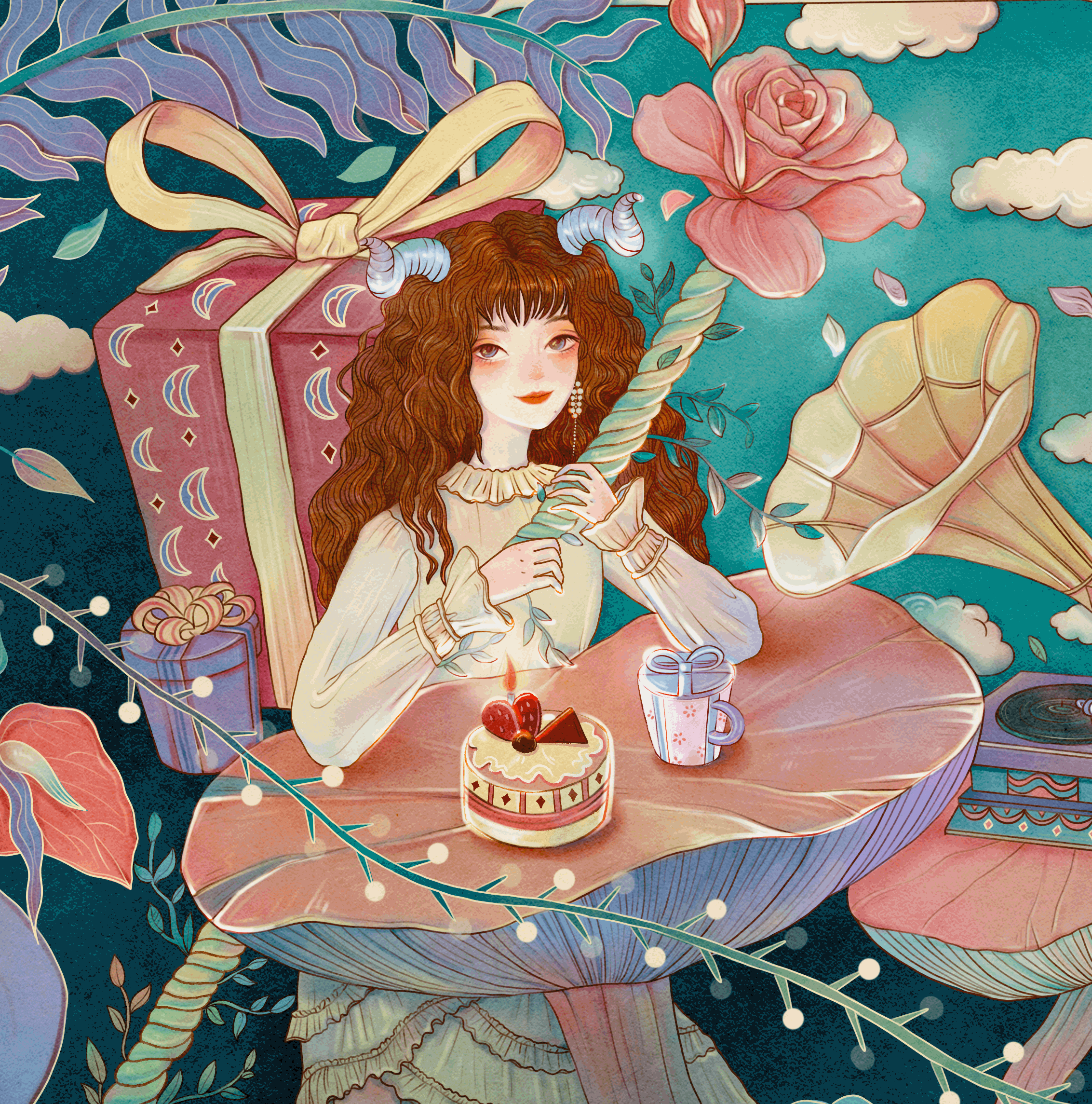 白羊座女孩（图ZMjYxNjcxNjIw） - 创作习作 - 站酷设计师兔兔蘸酱原创素材 - 站酷ZCOOL