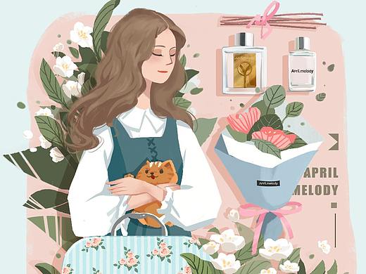 少女感香薰插畫（個人主頁-ZMzYzOTcxMDg=） - 商業(yè)插畫 - 站酷設(shè)計師閑柳原創(chuàng)素材 - 站酷ZCOOL