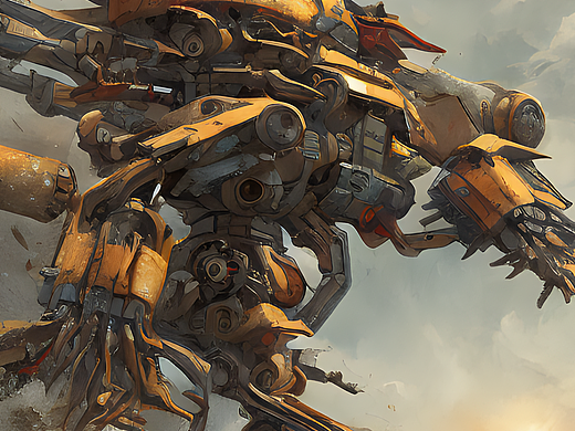 站酷梦笔#机甲,高清,细节,废土,插画