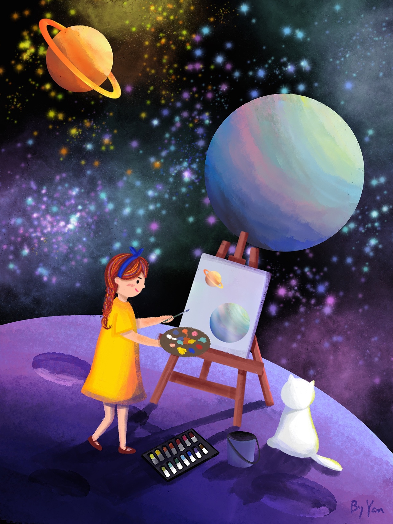 带猫猫上月球系列