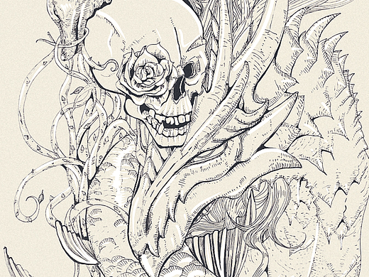 骷髅、龙、狐狸、龙鱼