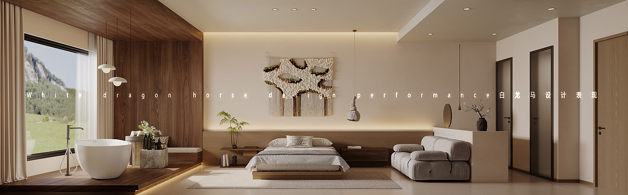 民宿案例—白龙马效果图（图ZMzY4NzkyNzU2） - 家装设计 - 站酷设计师白龙马效果图小雪原创素材 - 站酷ZCOOL