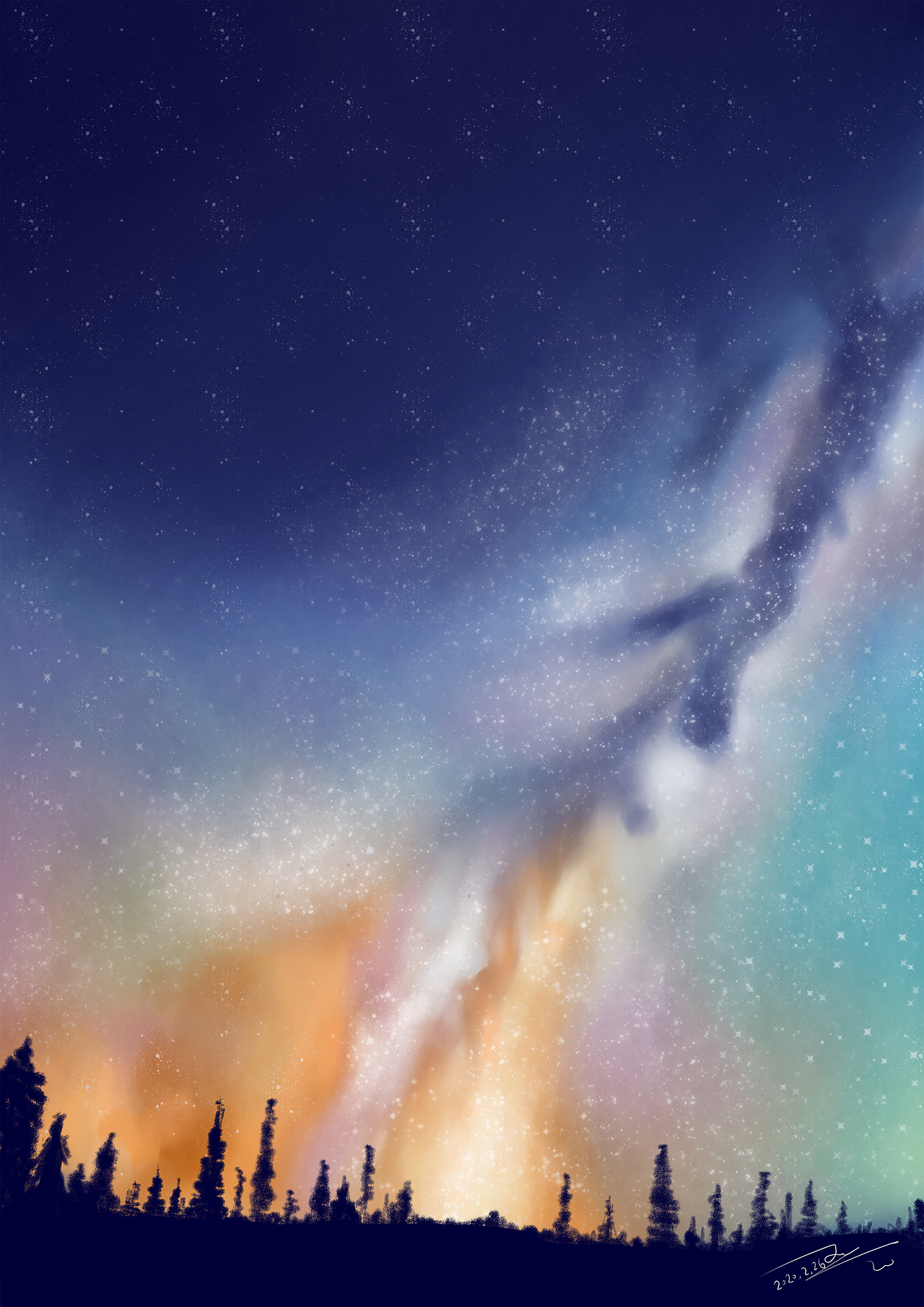 星空（图ZMTk3MzQyNTA0） - 绘本 - 站酷设计师盒子啊合子原创素材 - 站酷ZCOOL