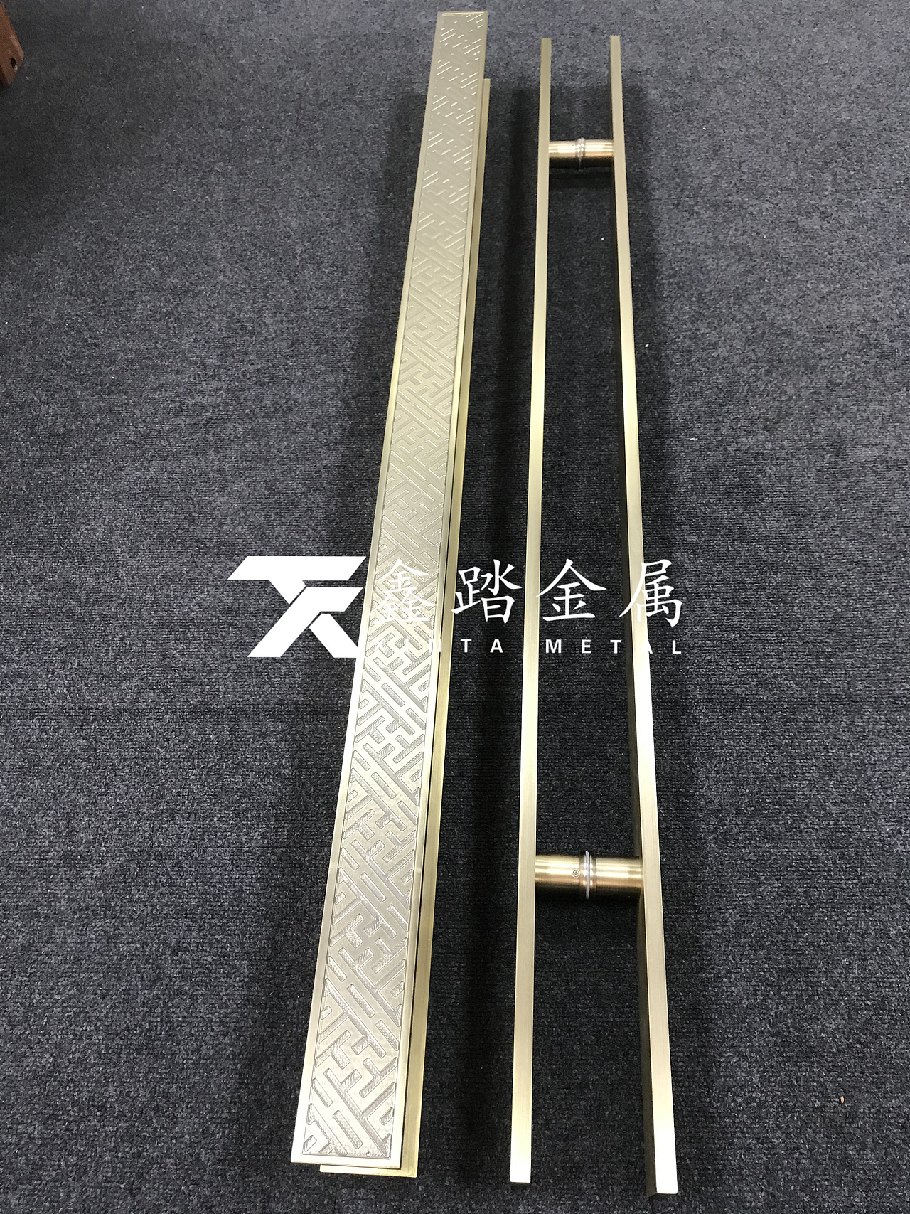 中式仿古铜不锈钢蚀刻祥云拉手复古经典不锈钢大门拉手