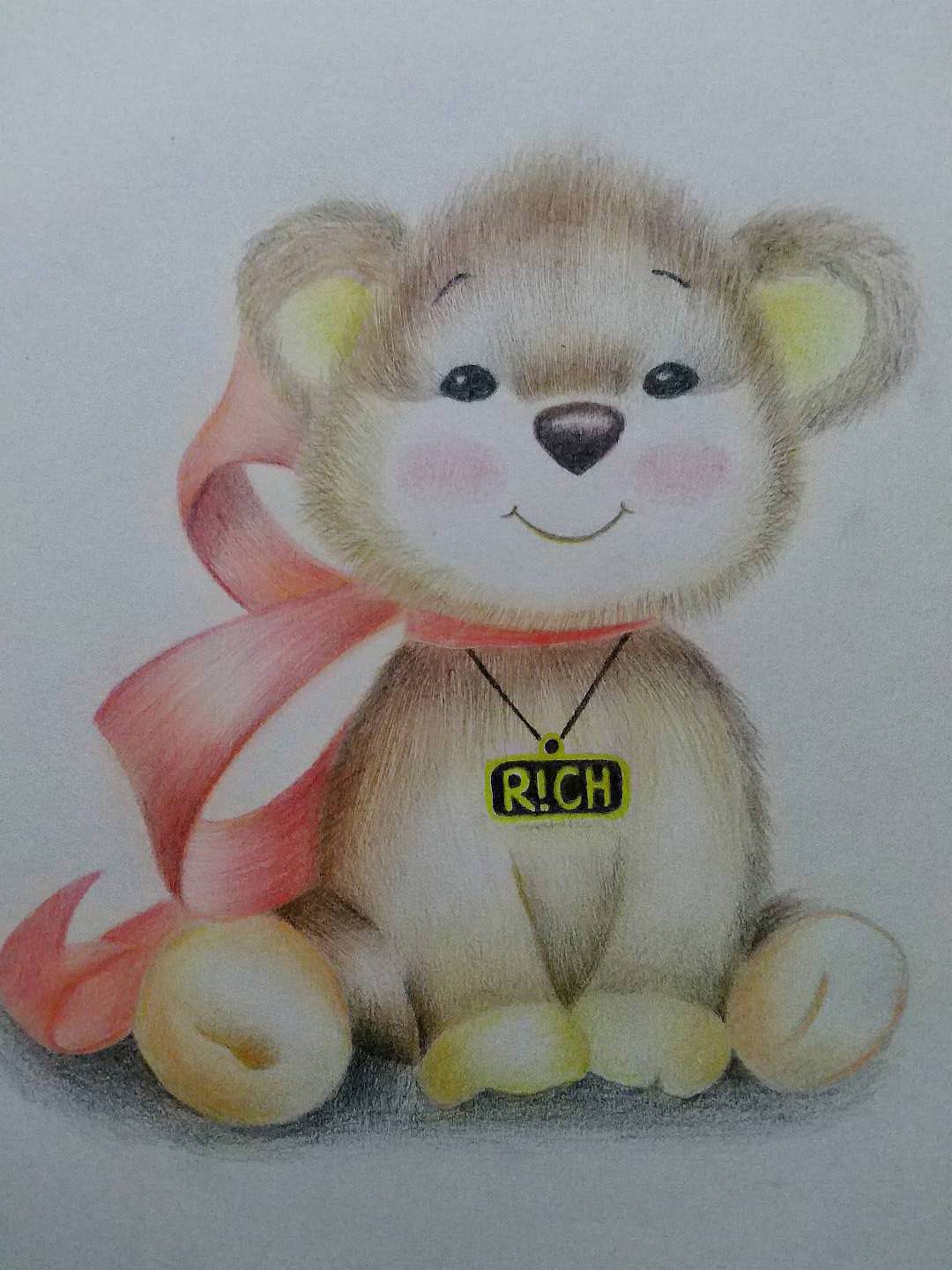 手绘  小熊  熊先生