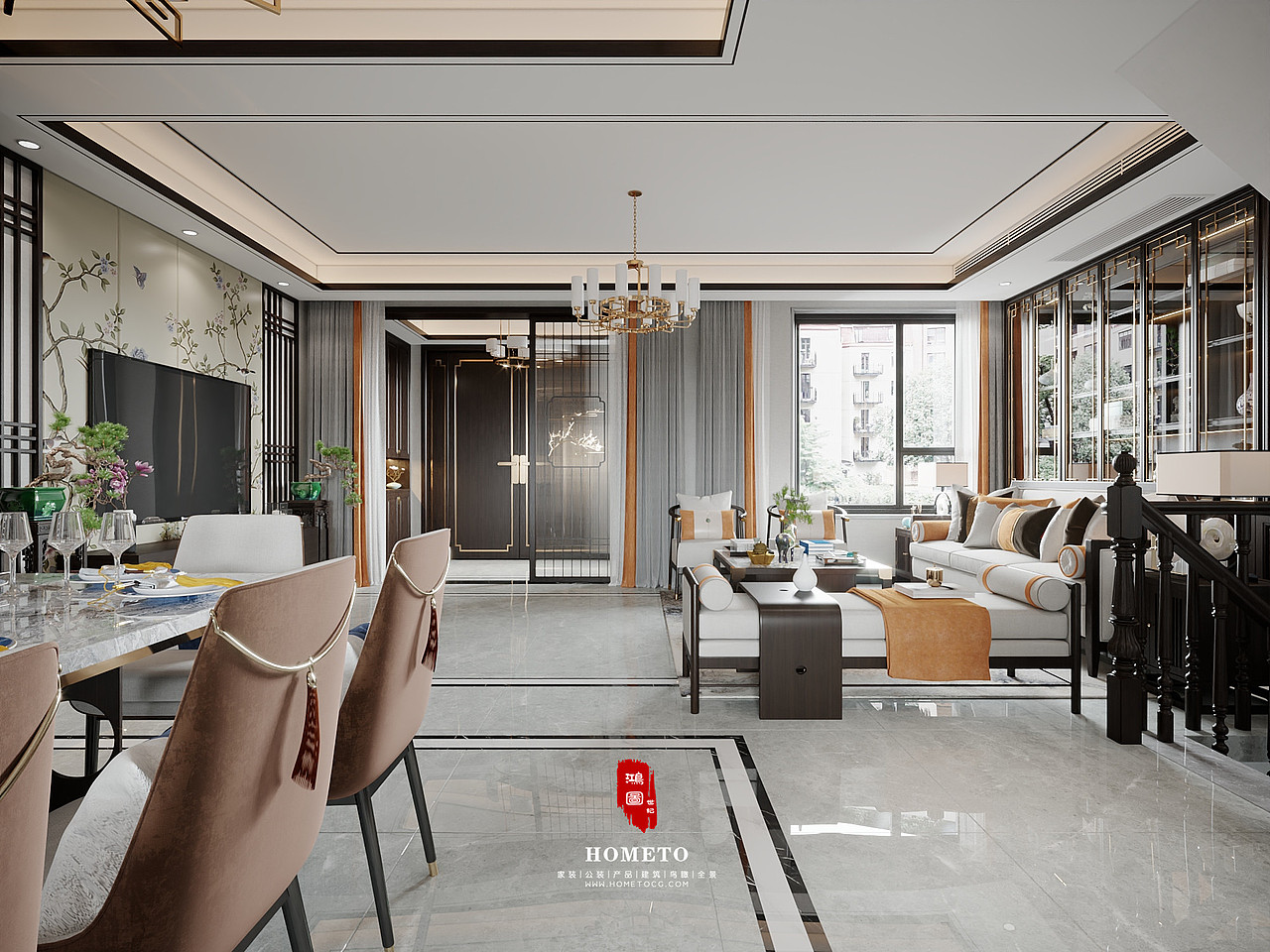 嘉定区 · 绿地天呈 - 客餐厅（图ZMjE4NjMyMDA0） - 家装设计 - 站酷设计师鸿图世纪原创素材 - 站酷ZCOOL