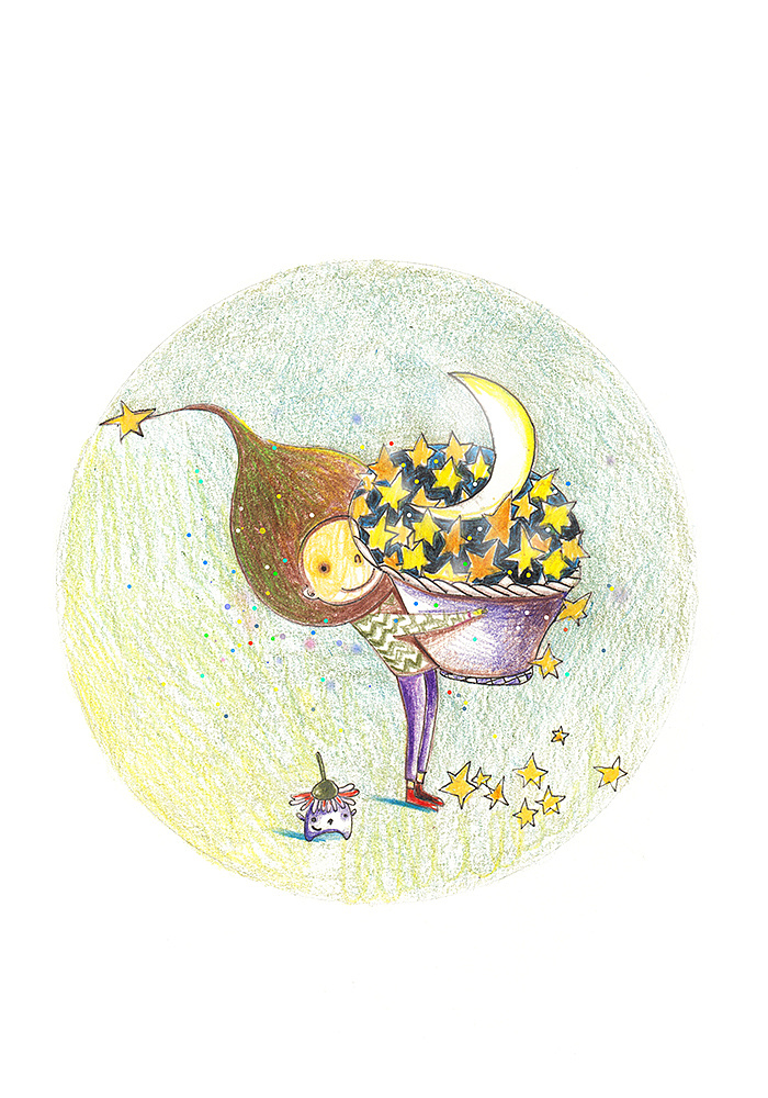 一组关于月亮的插图
