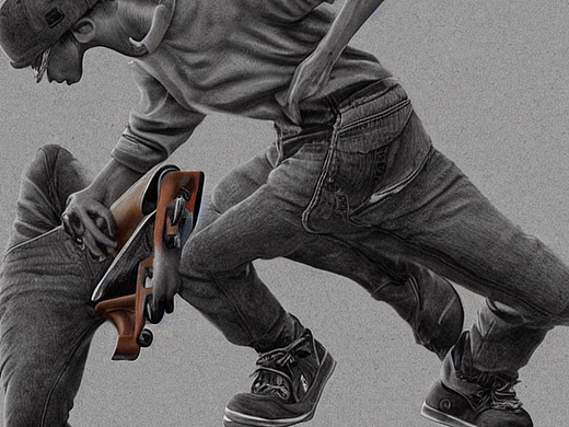 #AI創(chuàng)作實(shí)驗(yàn)室#復(fù)古的畫面中一位滑板少年（個(gè)人主頁(yè)-ZNjIzMzkzNzY=） - AI作品 - 站酷設(shè)計(jì)師zaraseoloiiiiism原創(chuàng)素材 - 站酷ZCOOL