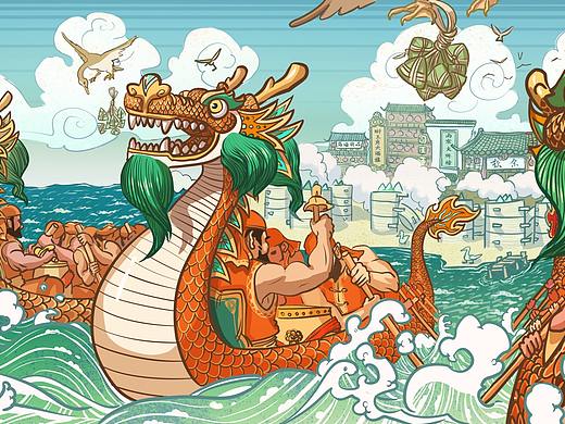 大惠集团端午礼盒插画