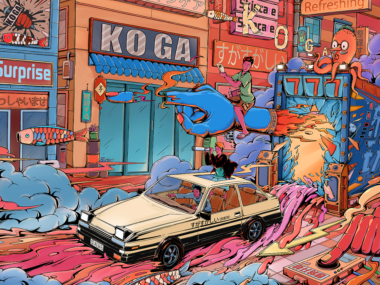 品牌背景创意设计（图ZMjU5ODA2MjYw） - 新锐潮流插画 - 站酷设计师油条BIBI原创素材 - 站酷ZCOOL