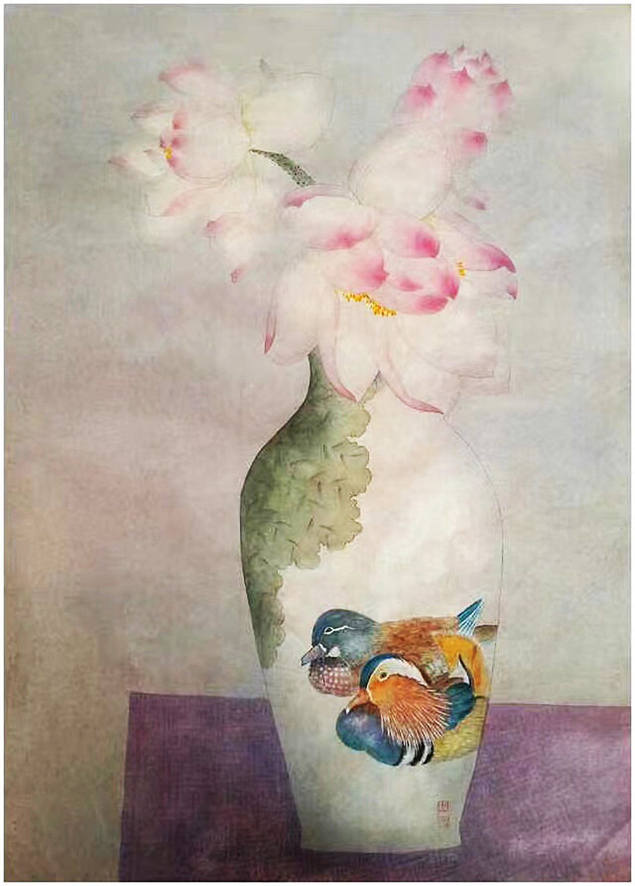 中国美术家协会会员梁弘工笔荷花欣赏