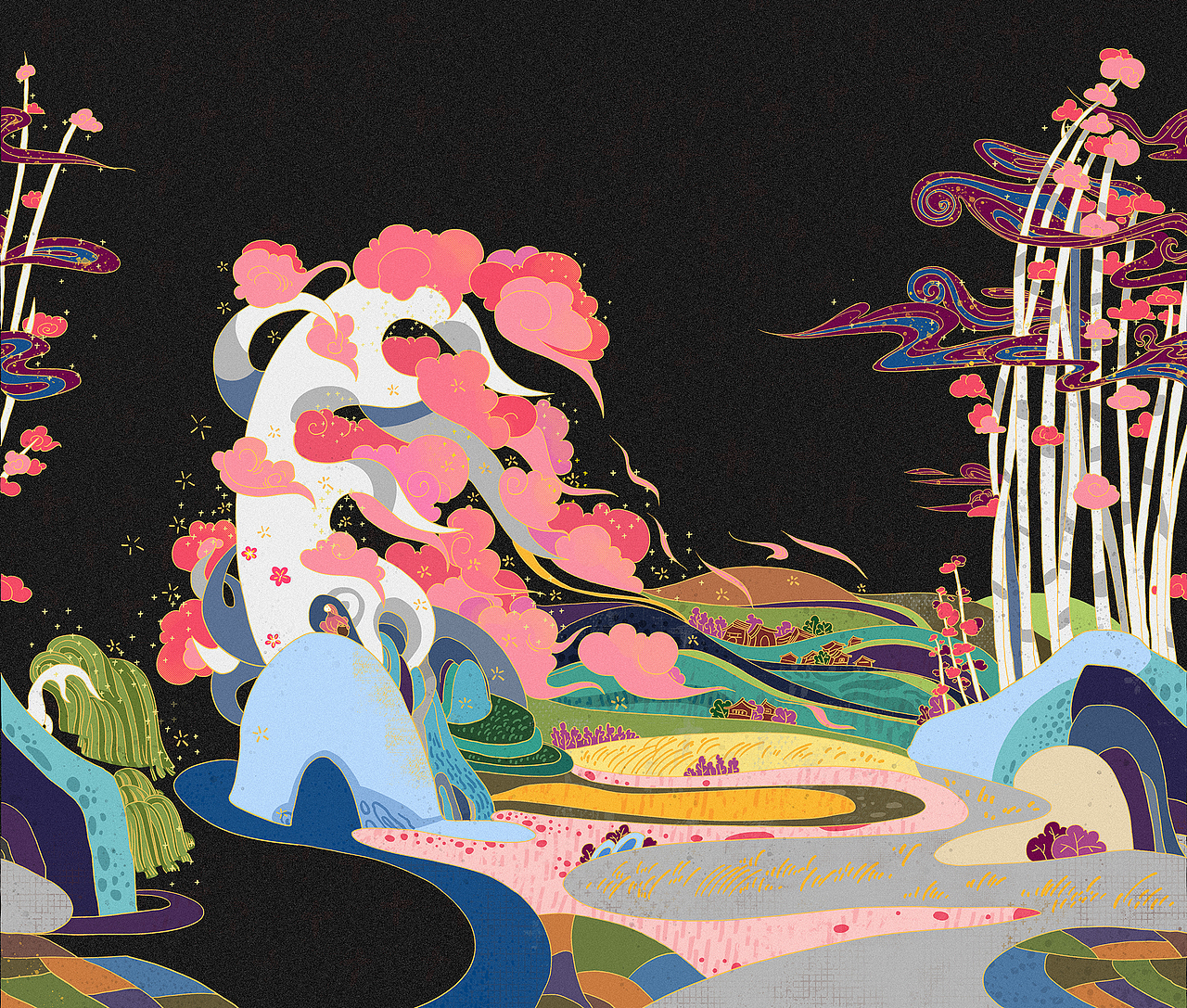 春小半（图ZMTI0NDU3ODg4） - 商业插画 - 站酷设计师梧桐子原创素材 - 站酷ZCOOL