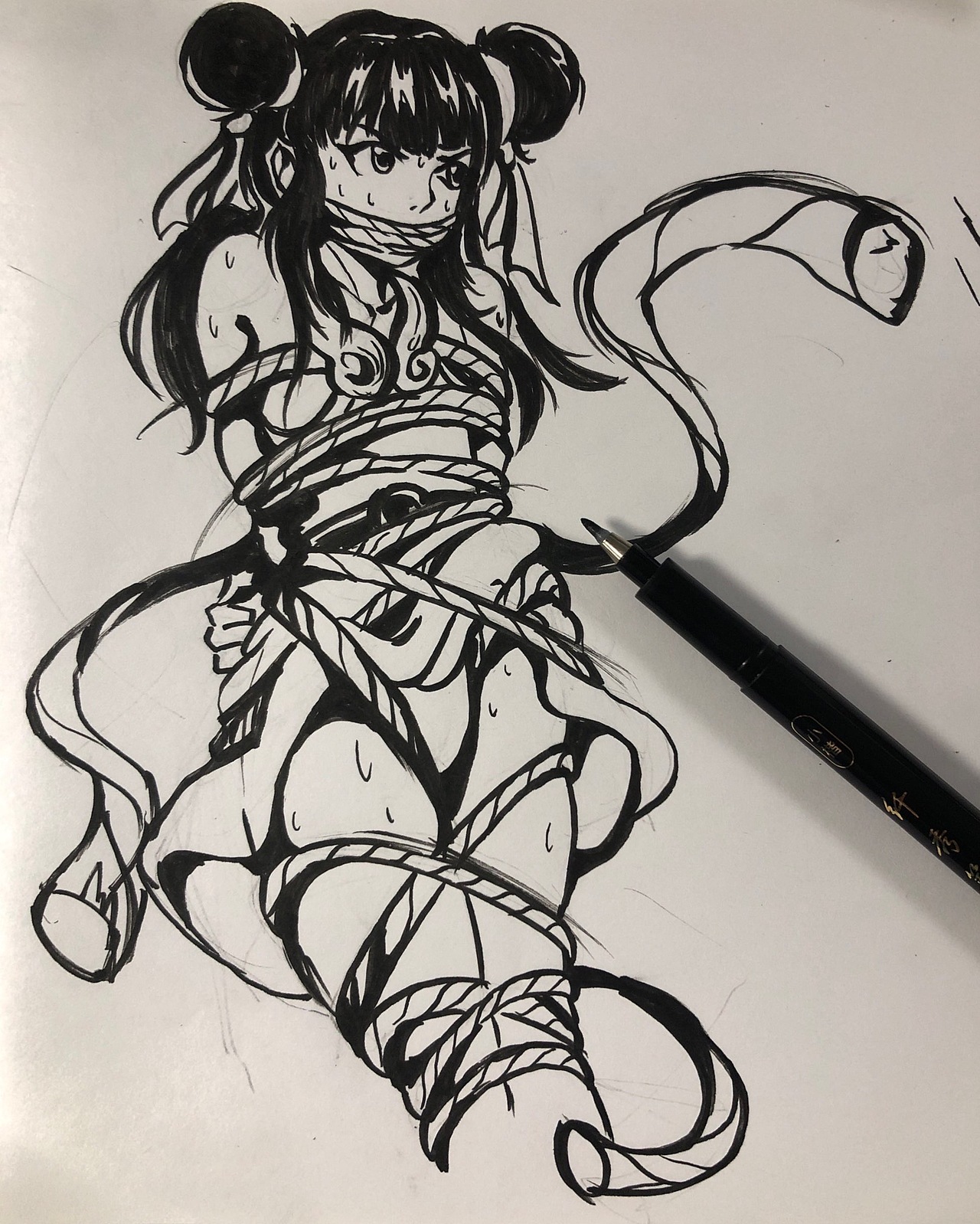 被捆绑的哪吒。欢迎甲方爸爸约稿