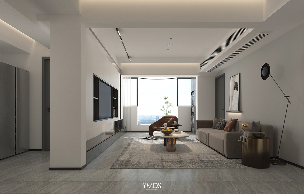 业主为两夫妇与小男孩,对于空间的开合接受程度也较高,除了私密空间区域外的功能空间多可考虑不同程度的开放及对外,让动线的走向也不至于过于的单一。