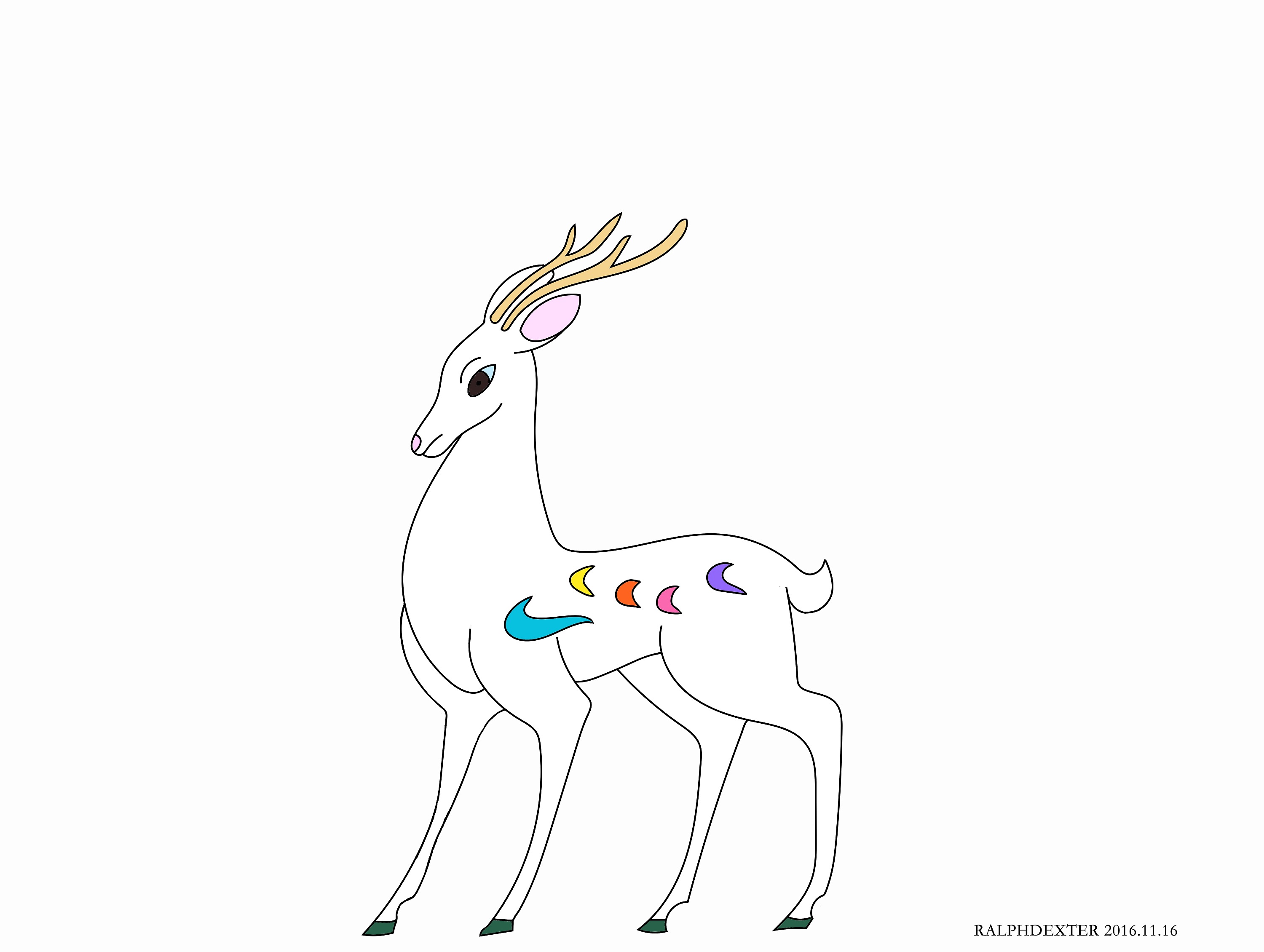 七色神鹿怎么画 简单图片