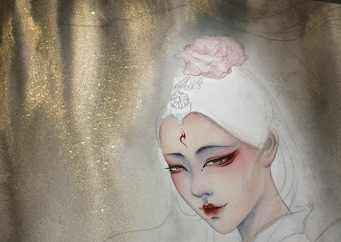 白树原创手绘山海经系列之青丘九尾狐