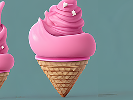 #站酷梦笔#粉色的冰激凌icon