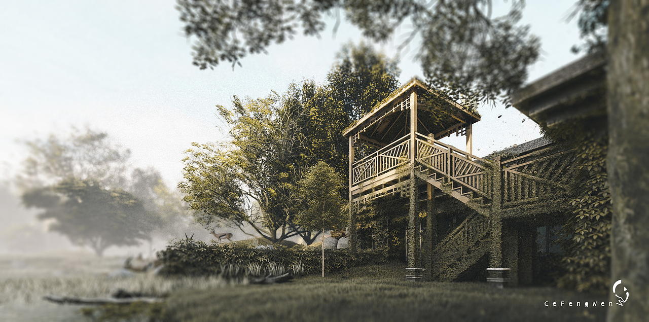 《雨林小屋》（图ZMjQxNDg0MDIw） - 场景 - 站酷设计师侧疯文原创素材 - 站酷ZCOOL