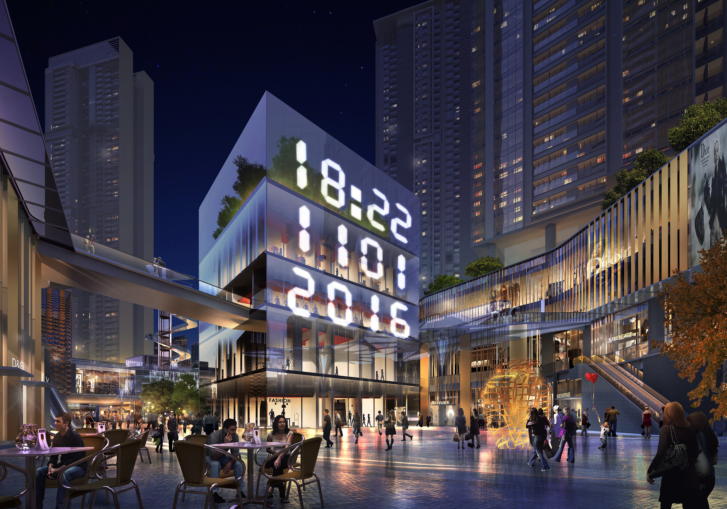 某商业广场夜景设计