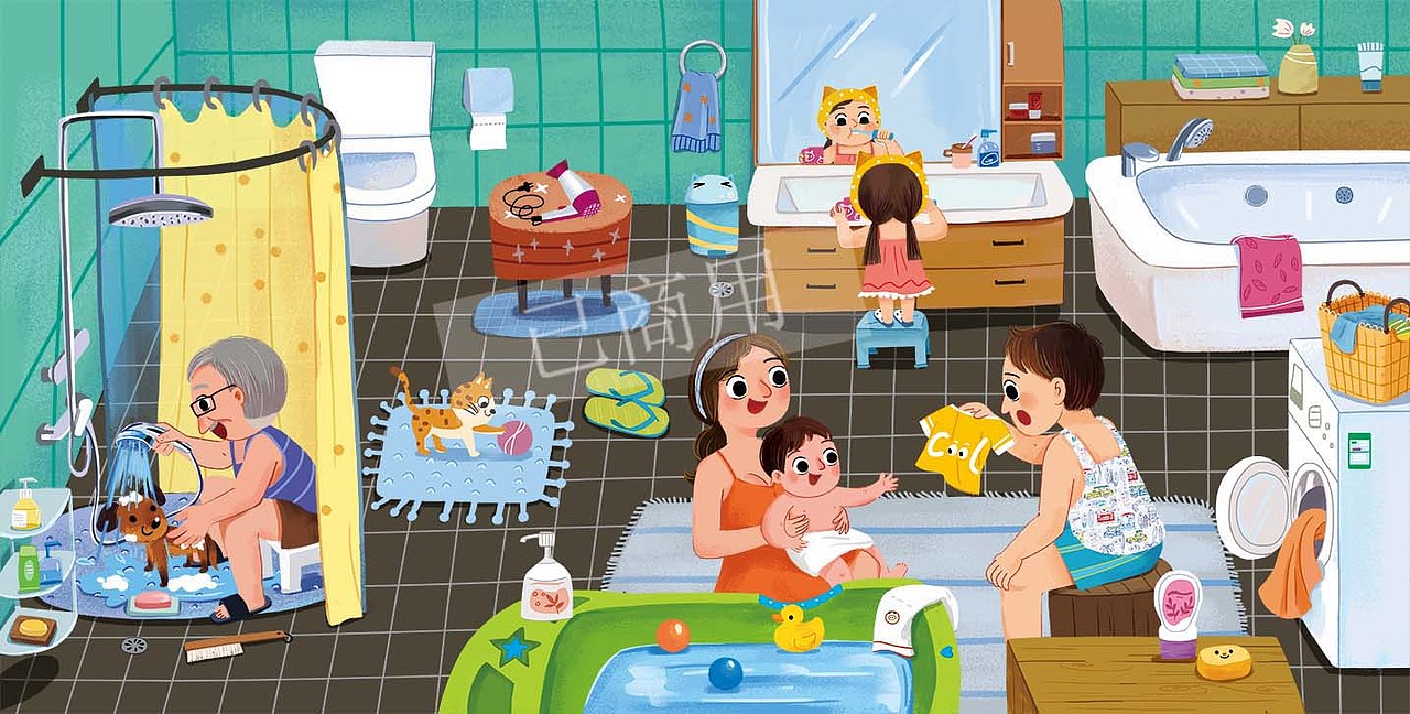 转转书家庭系列（图ZOTAyMzAyNzY=） - 商业插画 - 站酷设计师1鱼大侠原创素材 - 站酷ZCOOL