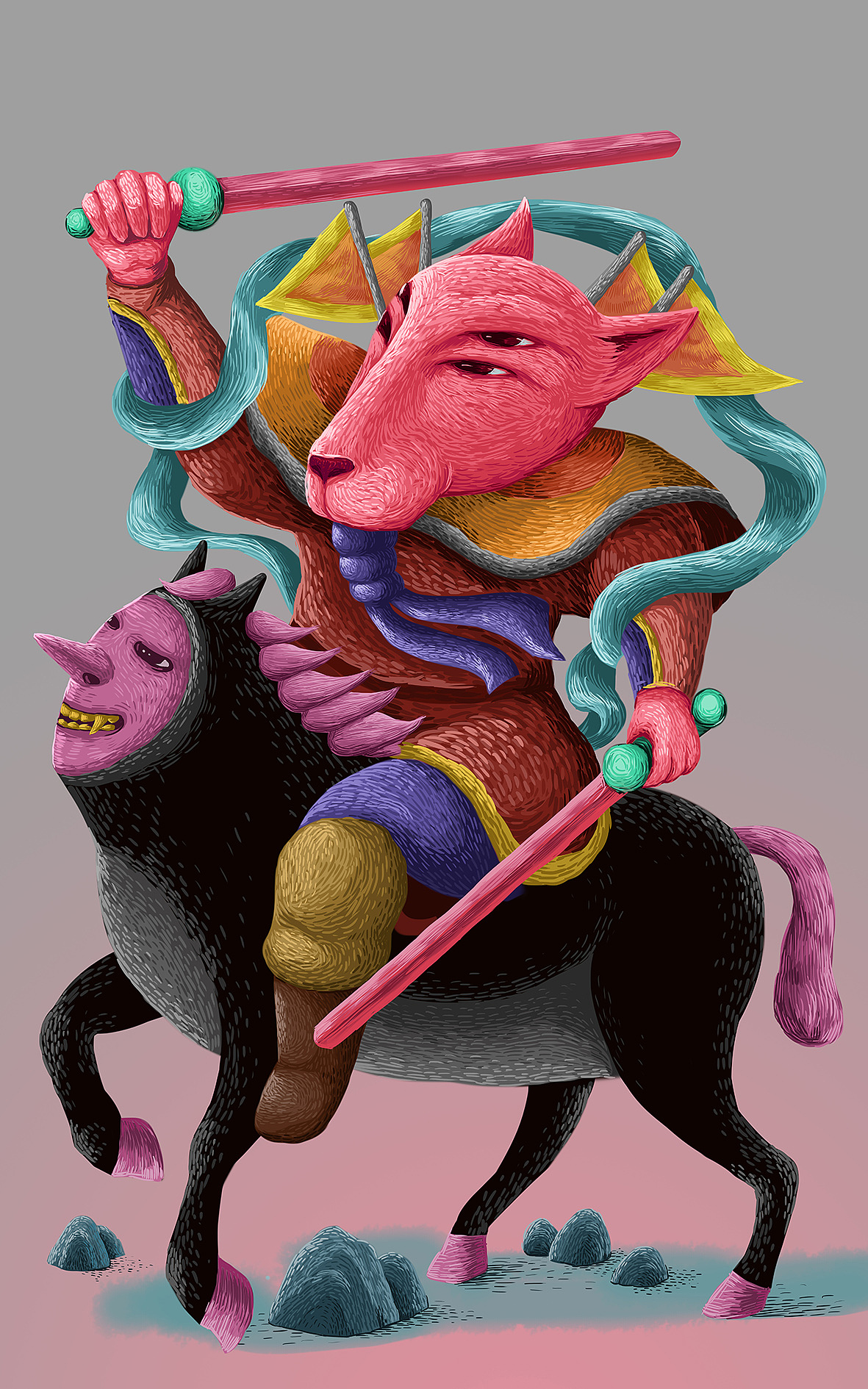 门神（图ZNjE1MzI0Njg=） - 商业插画 - 站酷设计师插画师傅逗原创素材 - 站酷ZCOOL