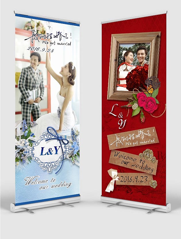 婚礼展架 婚纱店展架 X展架（图ZNTg5NzEwOTI=） - 宣传物料 - 站酷设计师五月米米原创素材 - 站酷ZCOOL