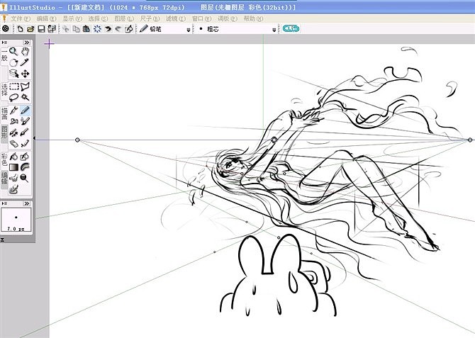 ※原创CG★星海动漫★水中霓裳 线稿截图