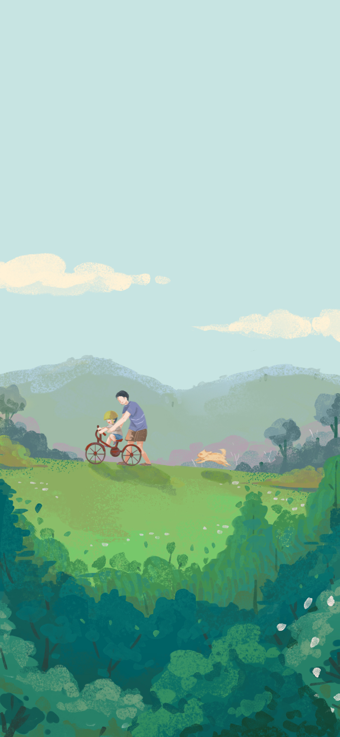 慢生活山野生活插画