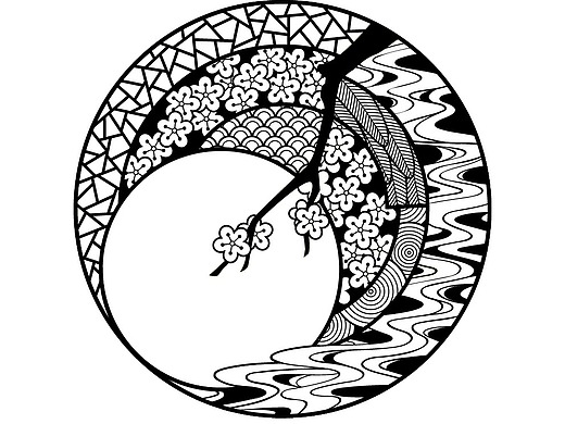 黑白古风装饰画-山园小梅