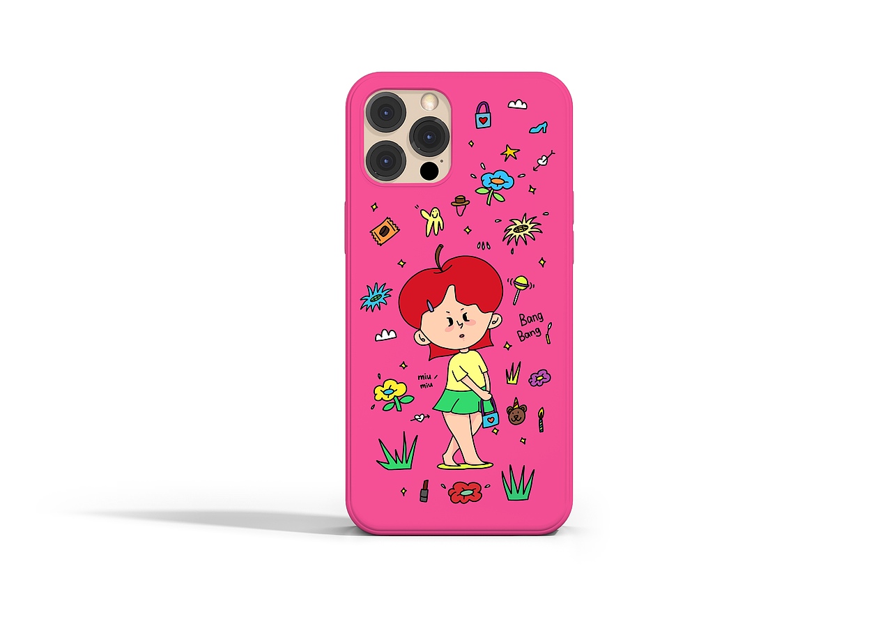 苹果头系列人物手机壳绘图（图ZMzY3MDE5ODky） - 图案 - 站酷设计师HaleyWw原创素材 - 站酷ZCOOL