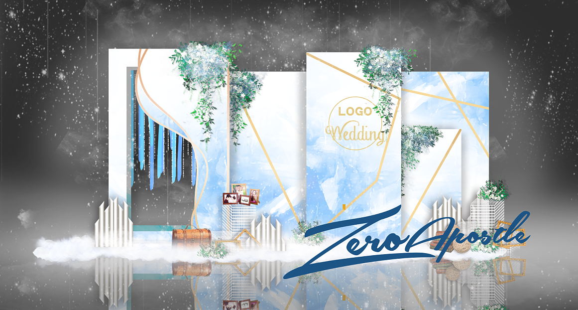 婚礼-蓝色渐变（图ZMTIxMzQ3Njcy） - 其他平面 - 站酷设计师ZEROApostle原创素材 - 站酷ZCOOL