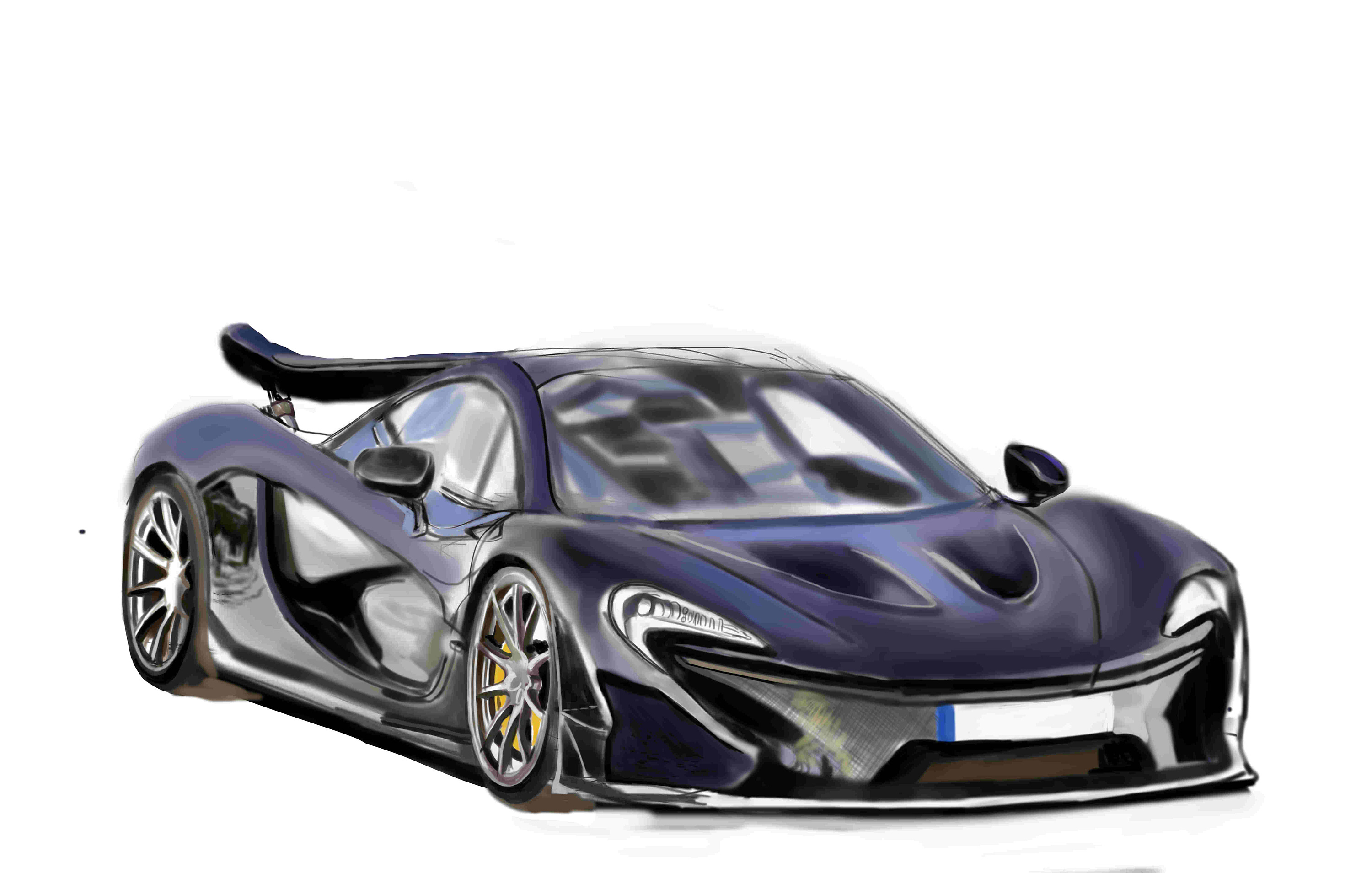 迈凯伦p1写实绘画详细步骤图