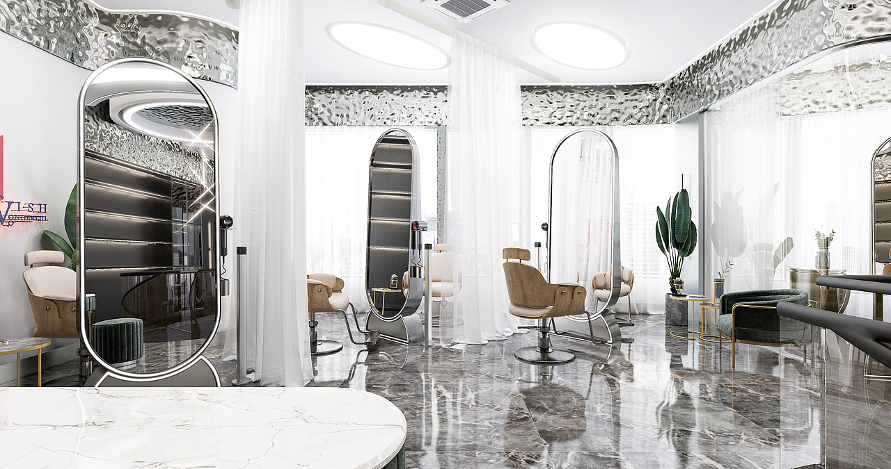 WISH.Hair salon（图ZMTgxNzQ0NDMy） - 商业空间设计 - 站酷设计师设计师_YANXIN原创素材 - 站酷ZCOOL