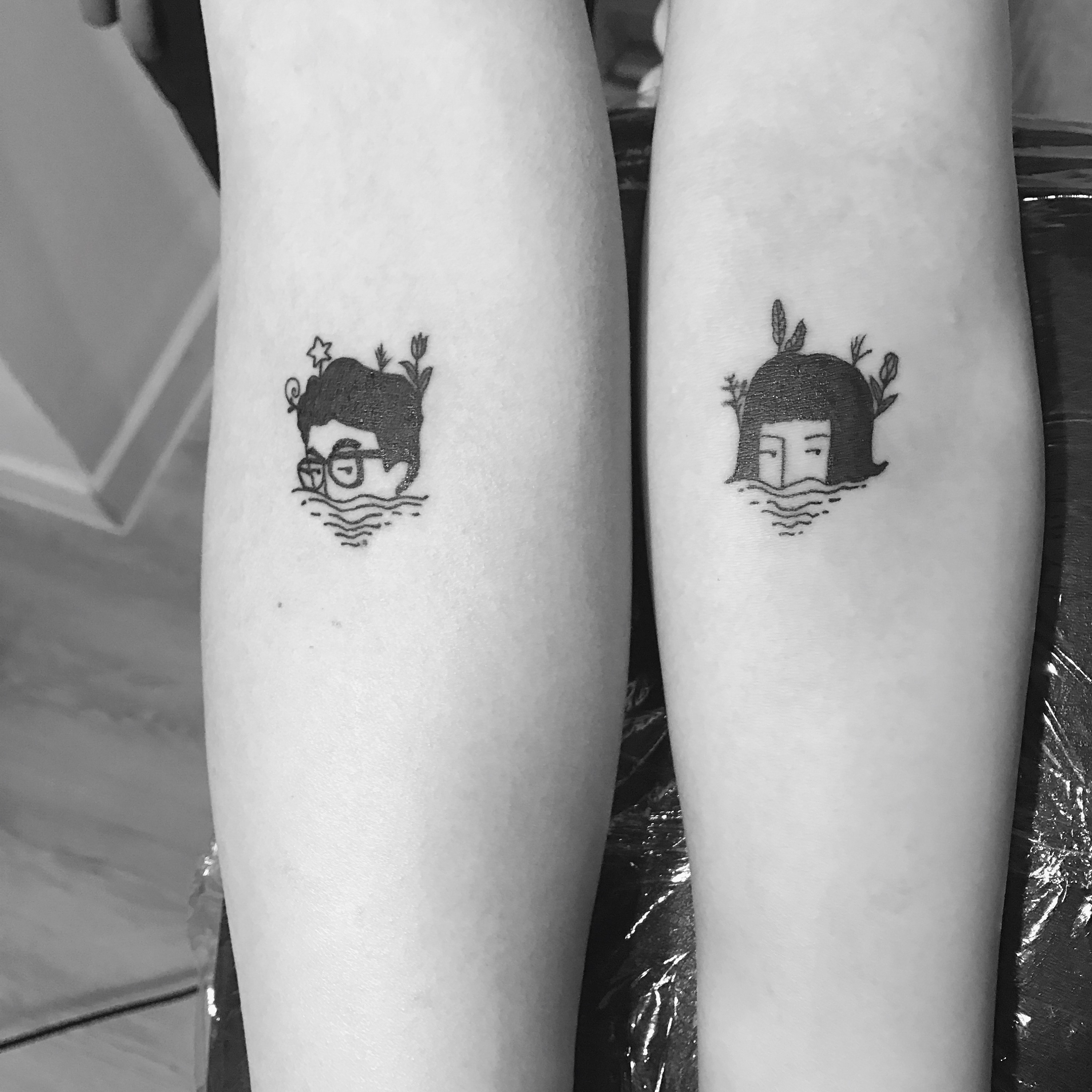 情侣头像情侣纹身人物漫画卡通趣味小人q版diy